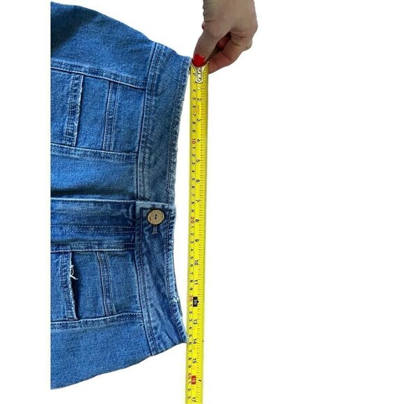 Free People Front Seam Flare Jeans size 29 Raw Hem Blue - Picture 6 of 10